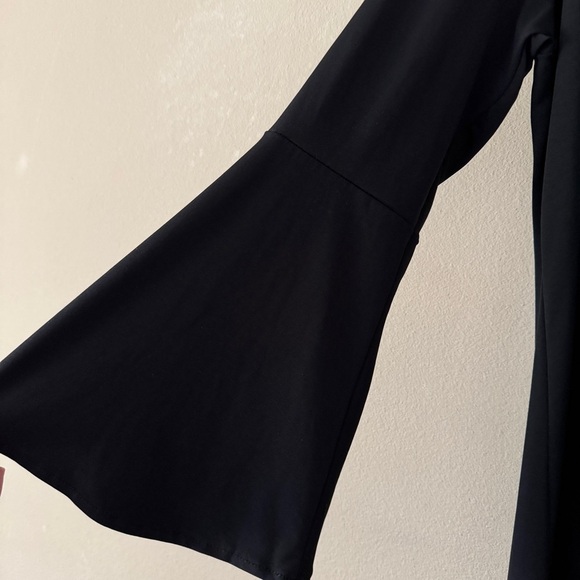 Rodeo Fox Black Bell Sleeve Daisy Print Ruffle High Low Hem Dress 2XL - Picture 3 of 6